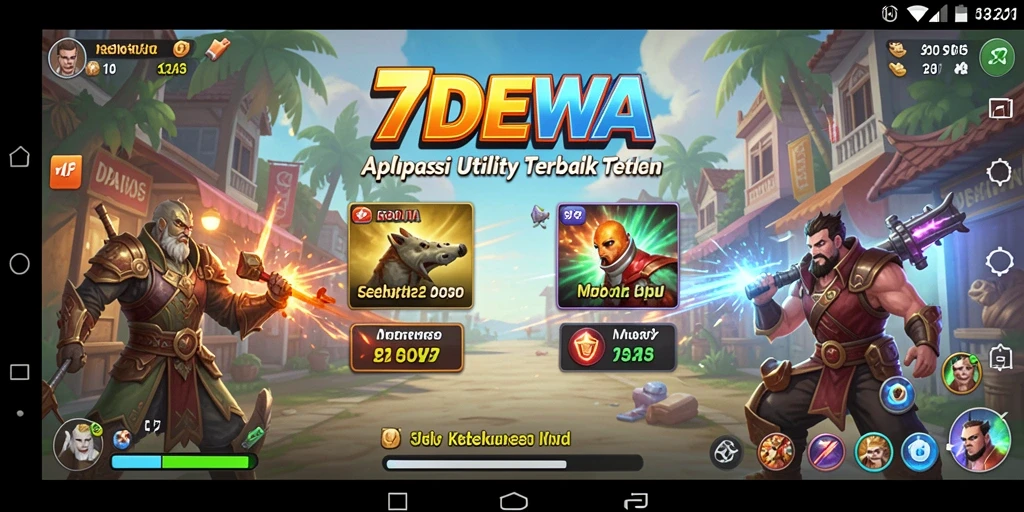 Tampilan utama aplikasi 7DEWA dengan berbagai fitur Utility.