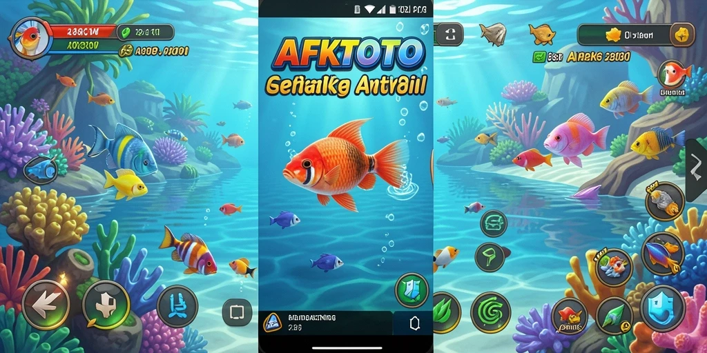 Menampilkan gameplay seru dalam AFKTOTO saat menangkap ikan.