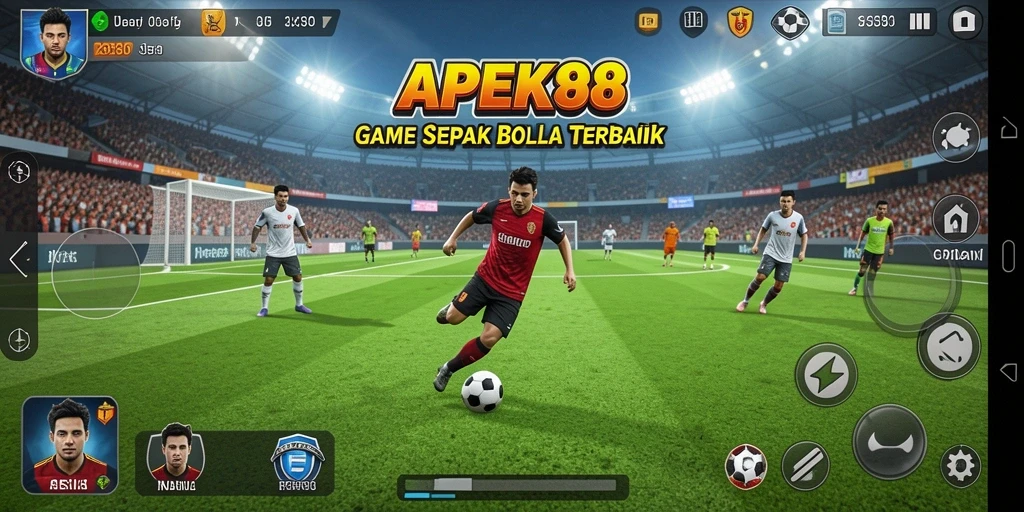 Tampilan gameplay APEK88 yang menarik saat pertandingan sepak bola.