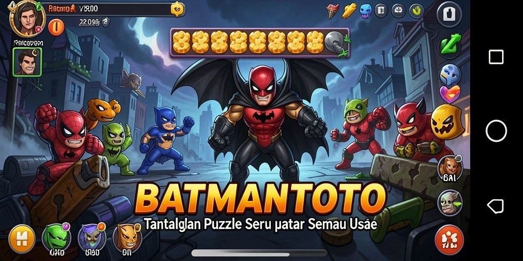 Tampilan gameplay seru di BATMANTOTO dengan berbagai tantangan Puzzle.