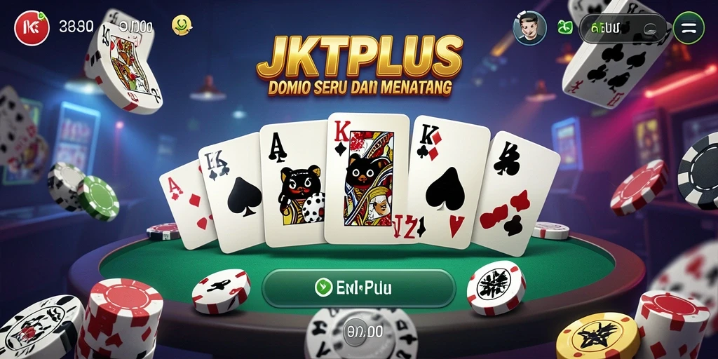 Tampilan gameplay menarik dari JKTPLUS saat bermain Domino.
