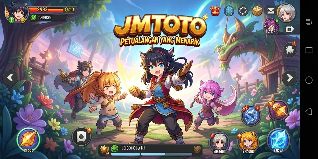 Tampilan gameplay anime yang menawan saat bertarung.