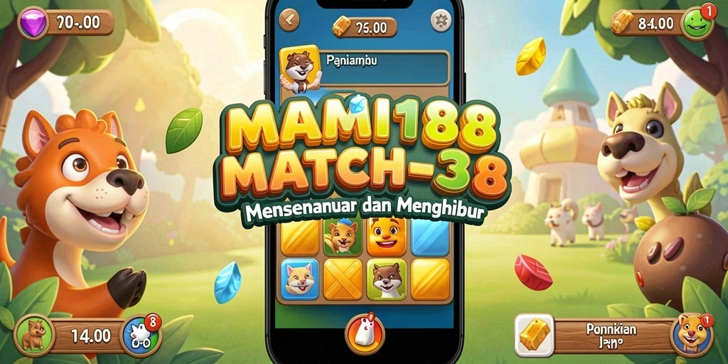 Tampilan gameplay Match-3 yang seru dan penuh warna.
