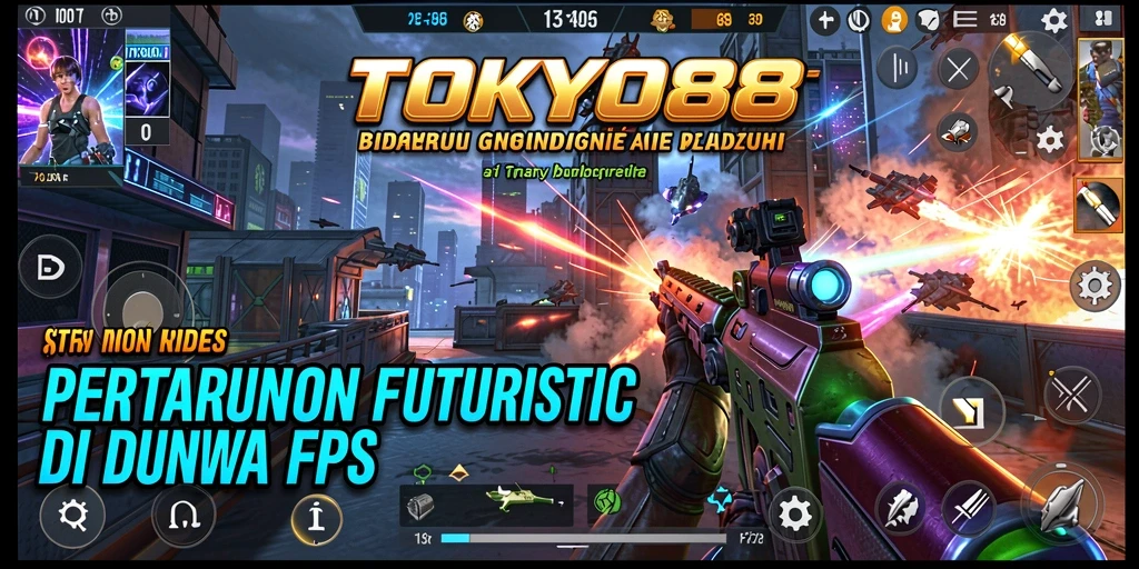 Tampilan gameplay menegangkan di dunia futuristik TOKYO88.
