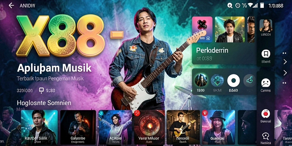 Tampilan gameplay interaktif dari aplikasi musik X88.